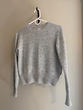 Sonoma Light Gray Cropped Crewneck Sweater